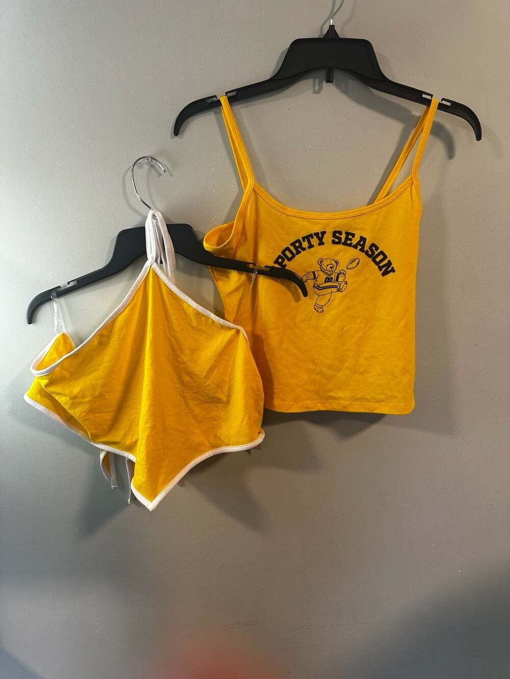 Wild Fable Sporty Season Yellow Tank Top and Crop Top Set